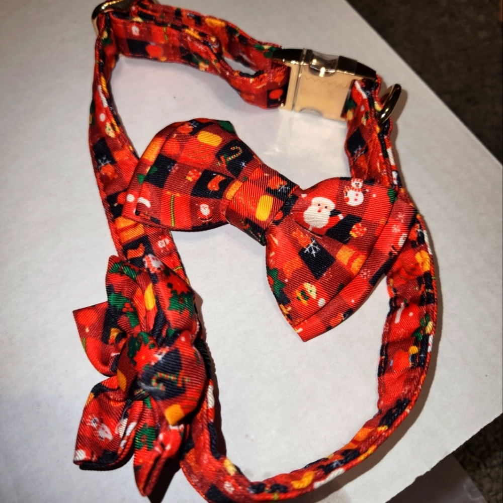 NWOT 3 piece christmas themed dog collar